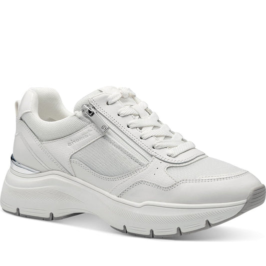 Tamaris womens white leisure trainers | Vilbury London