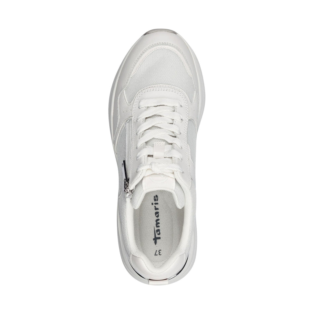 Tamaris womens white leisure trainers | Vilbury London