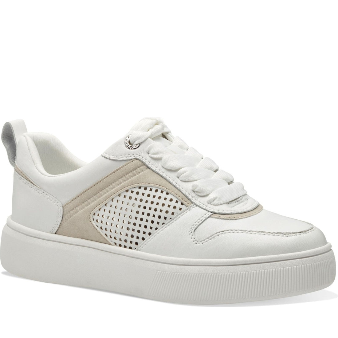 Tamaris womens white comb leisure trainers | Vilbury London