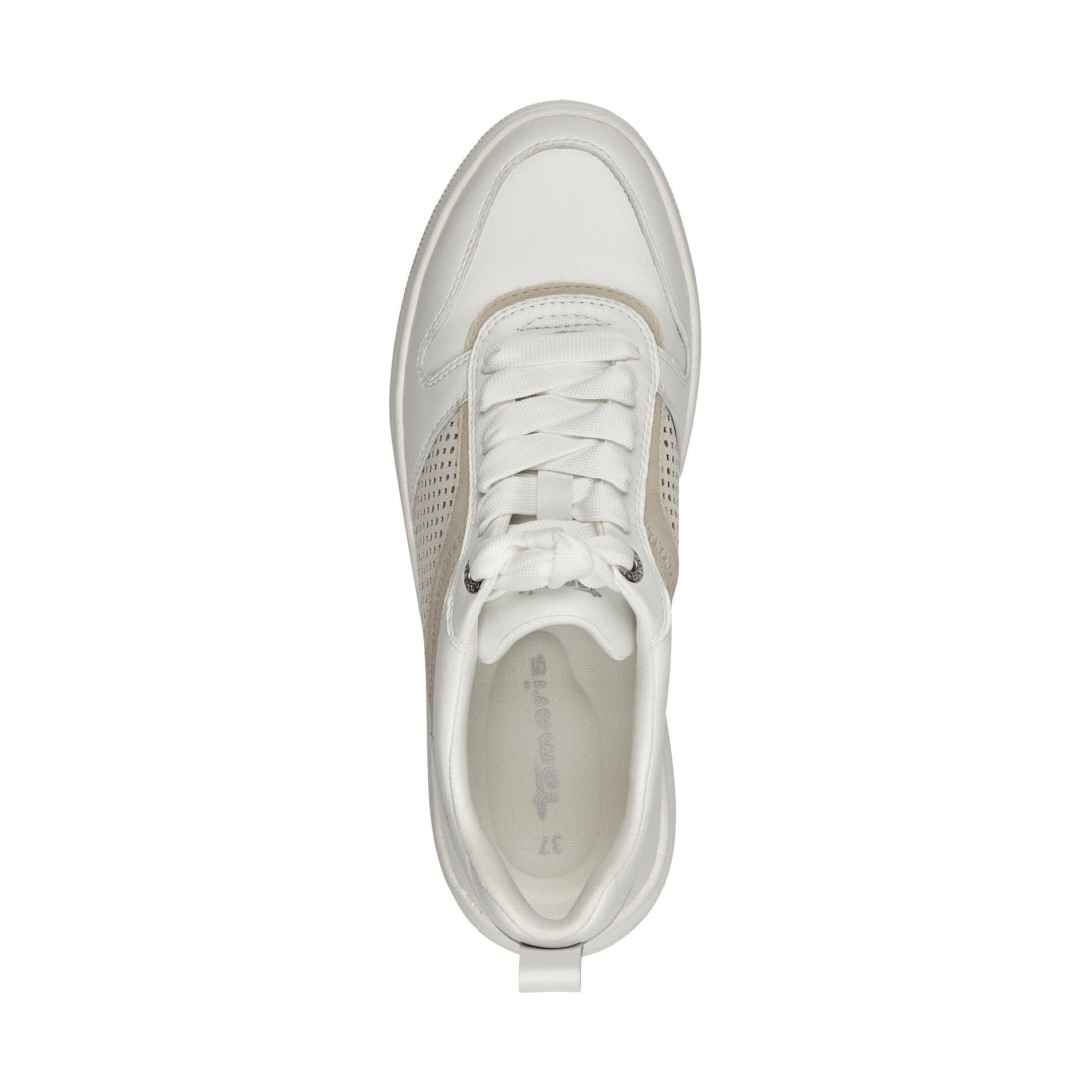 Tamaris womens white comb leisure trainers | Vilbury London