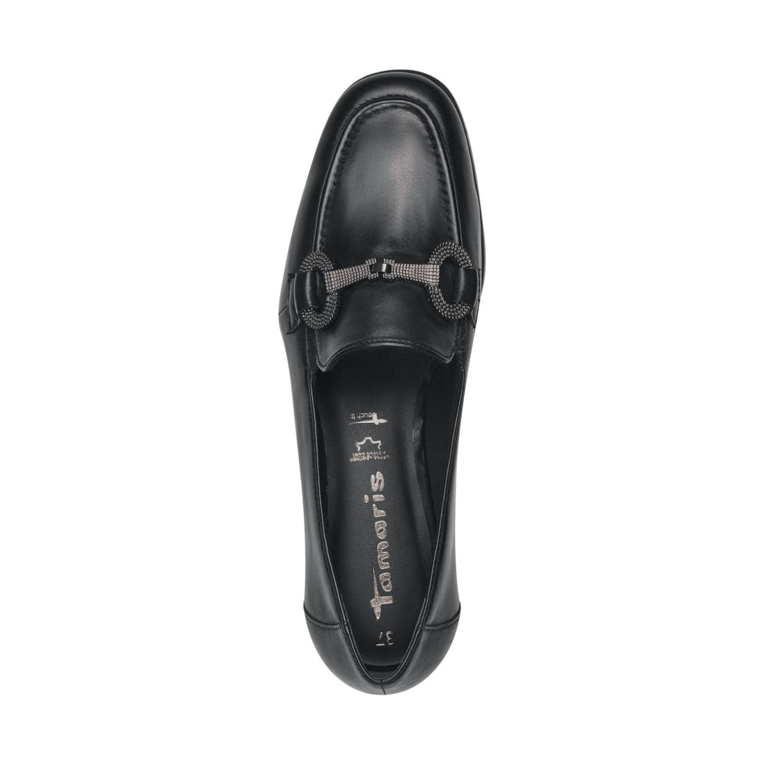 Tamaris womens black casual closed loafers | Vilbury London