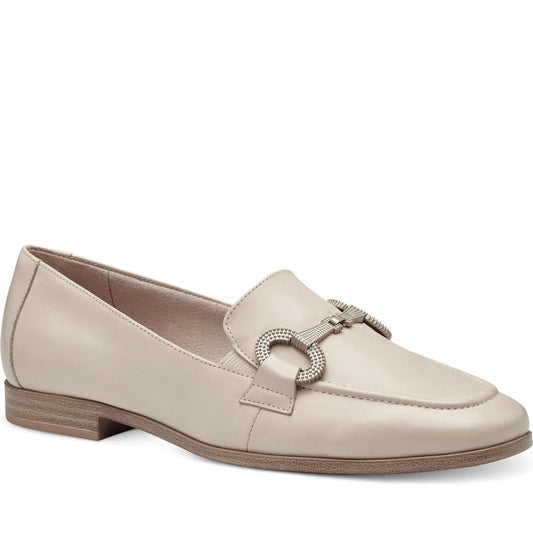 Tamaris womens ivory casual closed loafers | Vilbury London