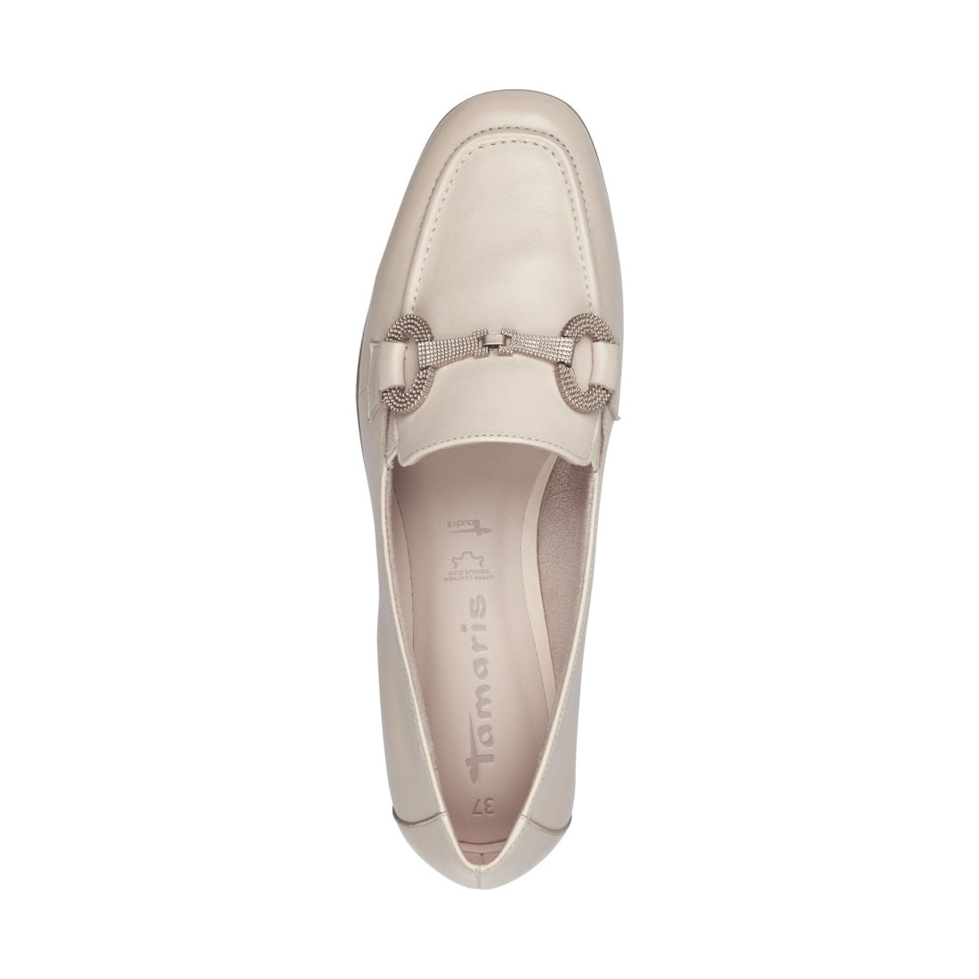 Tamaris womens ivory casual closed loafers | Vilbury London