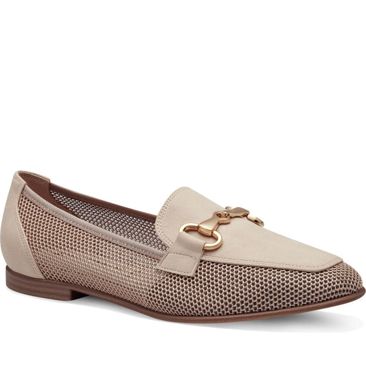 Tamaris womens ivory casual closed loafers | Vilbury London
