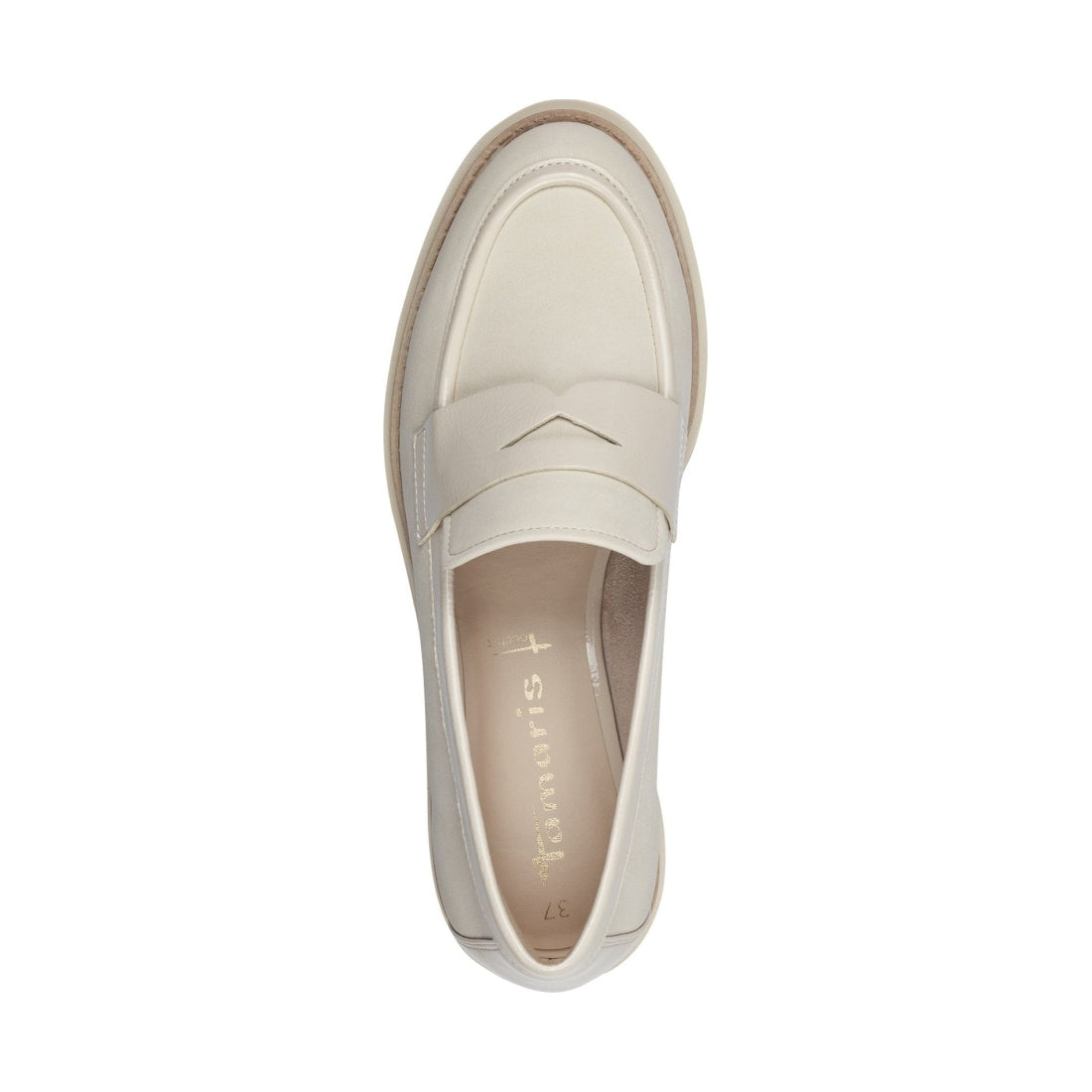 Tamaris womens beige casual closed loafers | Vilbury London