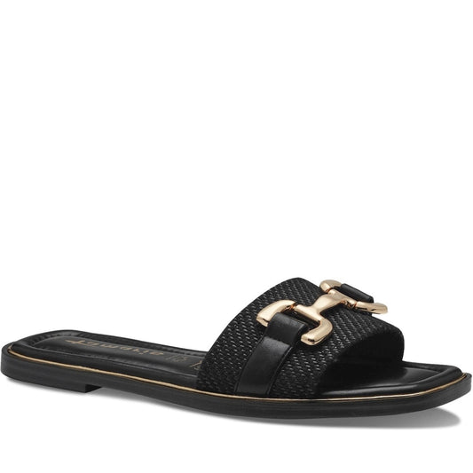 Tamaris womens black casual open slippers | Vilbury London