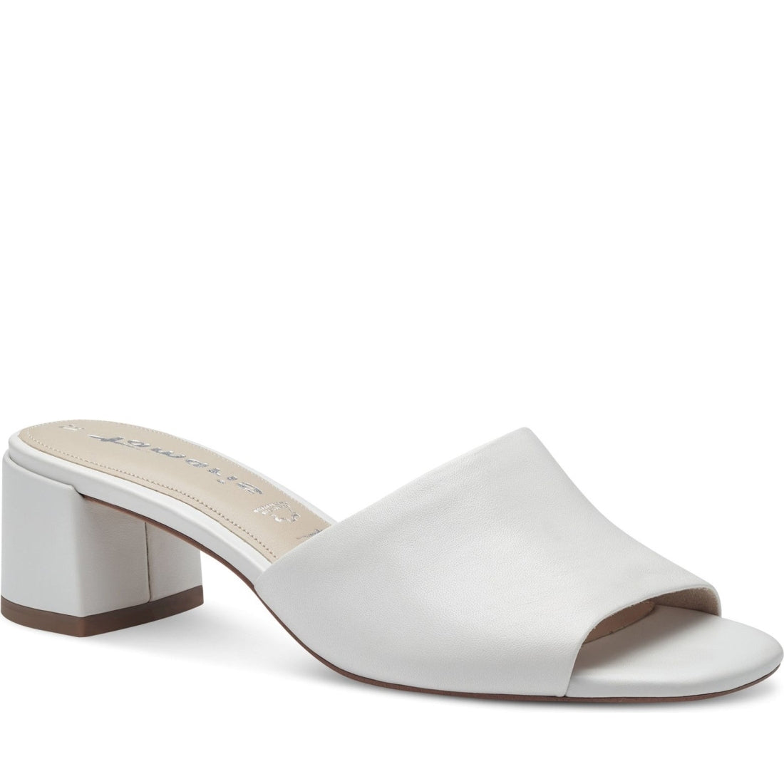 Tamaris womens white casual open mules | Vilbury London