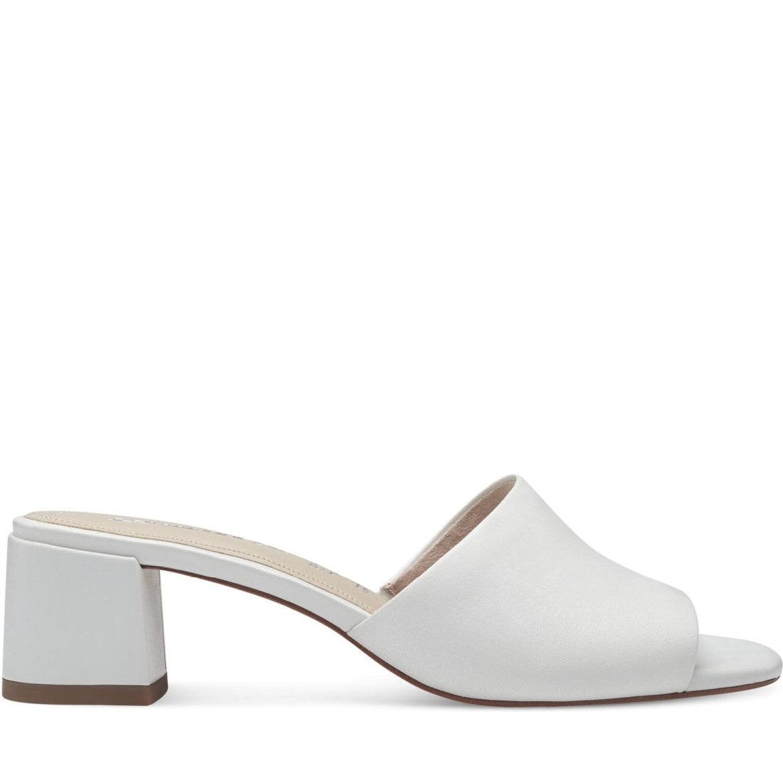 Tamaris womens white casual open mules | Vilbury London