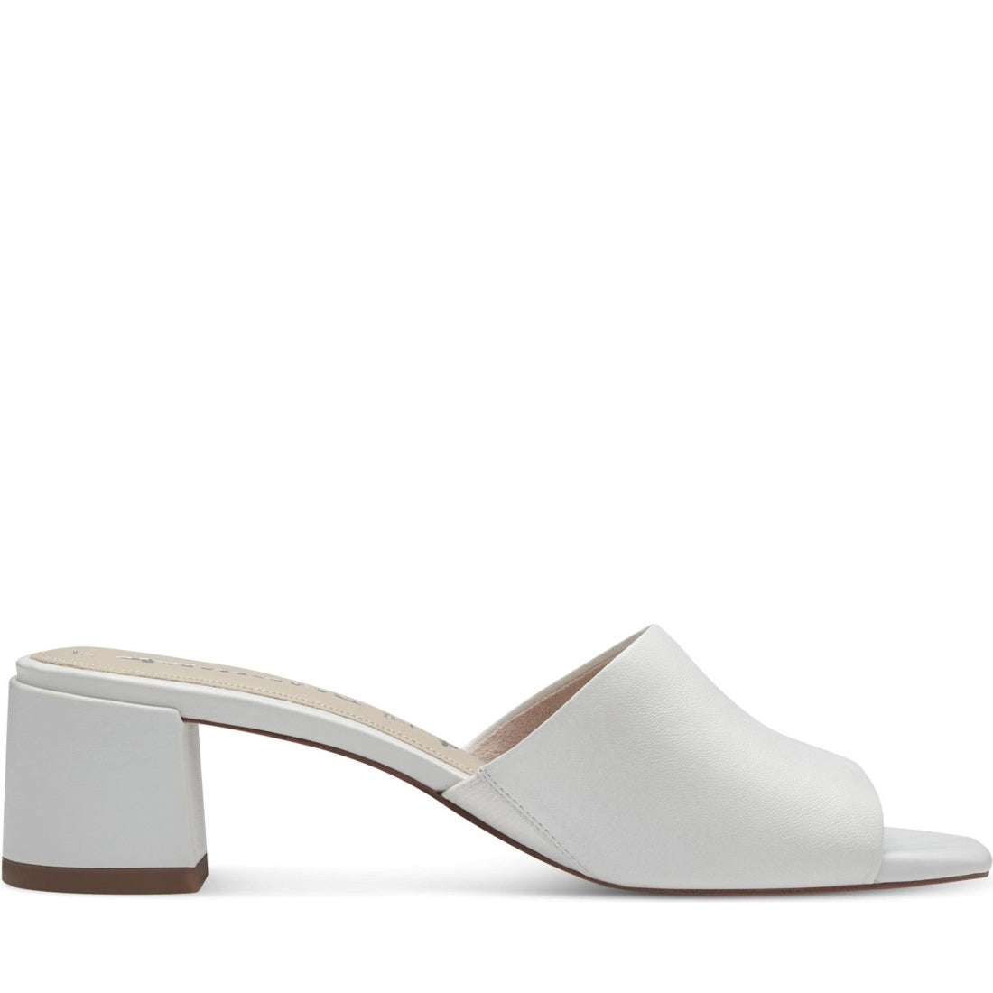 Tamaris womens white casual open mules | Vilbury London