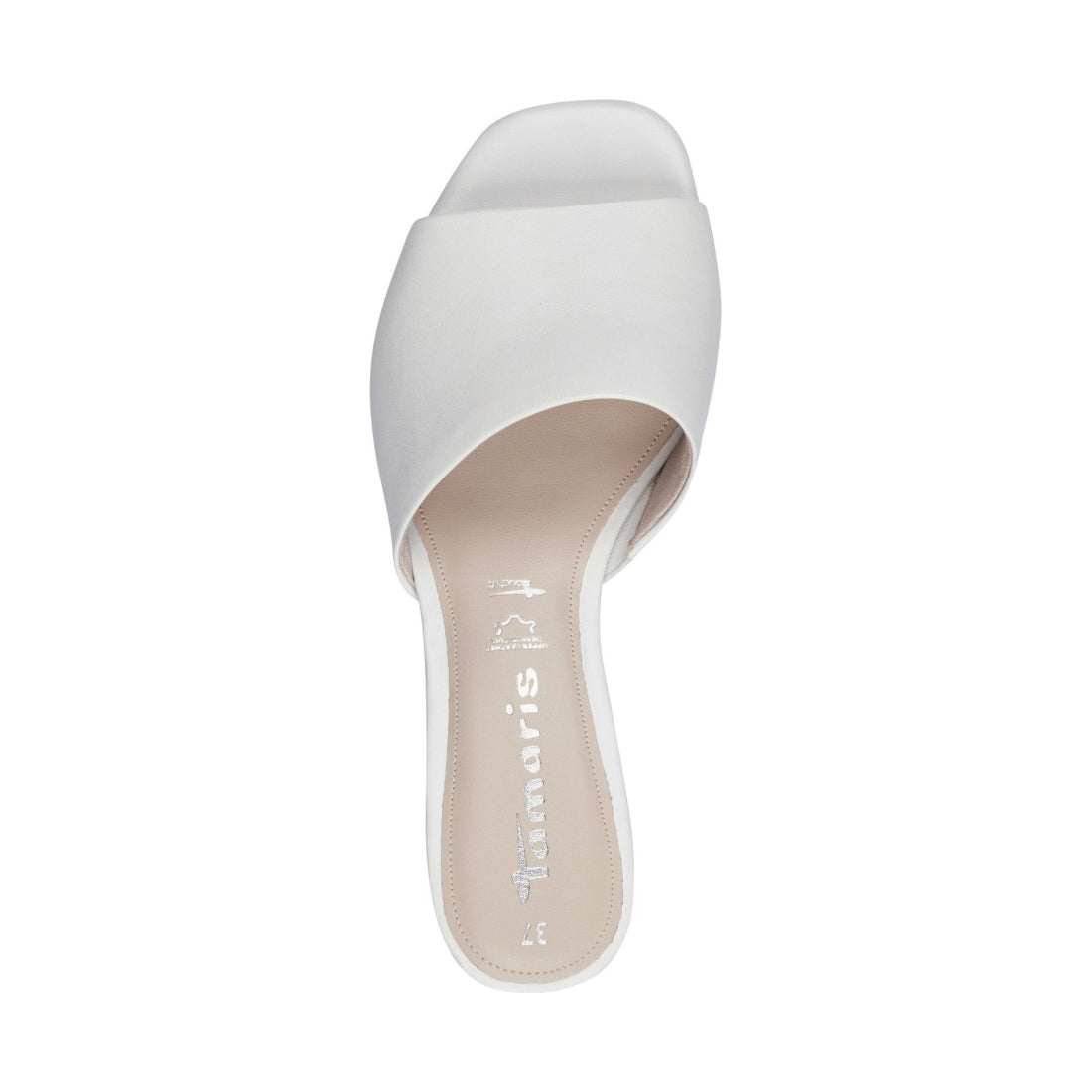 Tamaris womens white casual open mules | Vilbury London