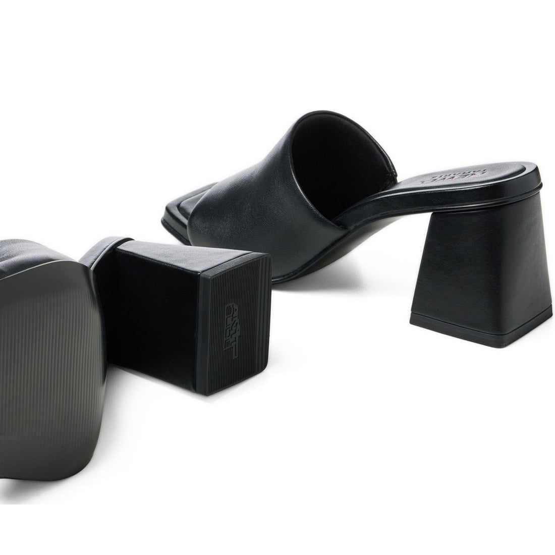 Tamaris womens black elegant open mules | Vilbury London