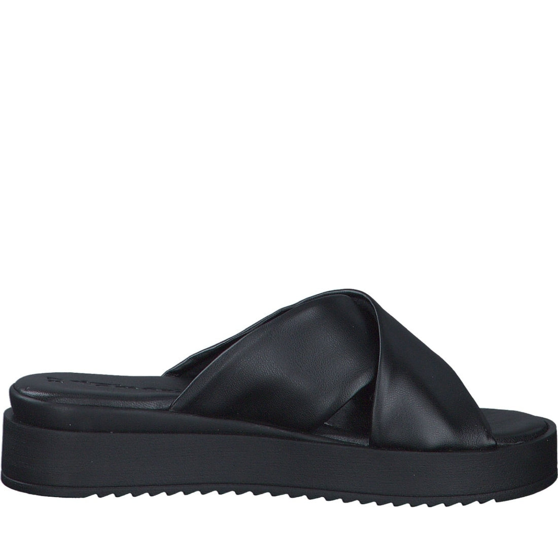 Tamaris womens black casual open slippers | Vilbury London