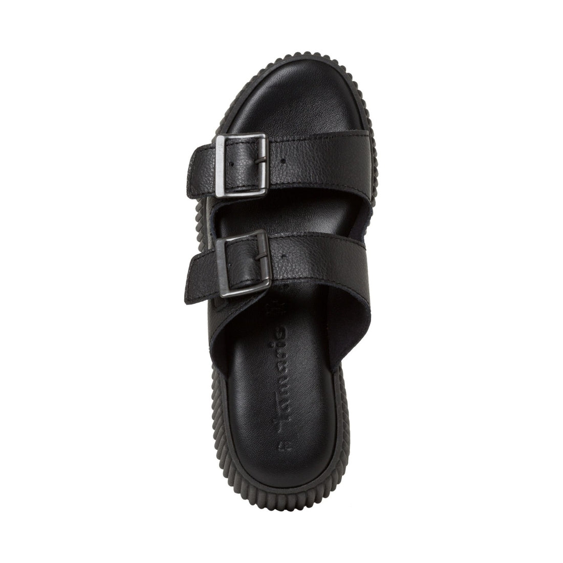 Tamaris womens black casual open slippers | Vilbury London