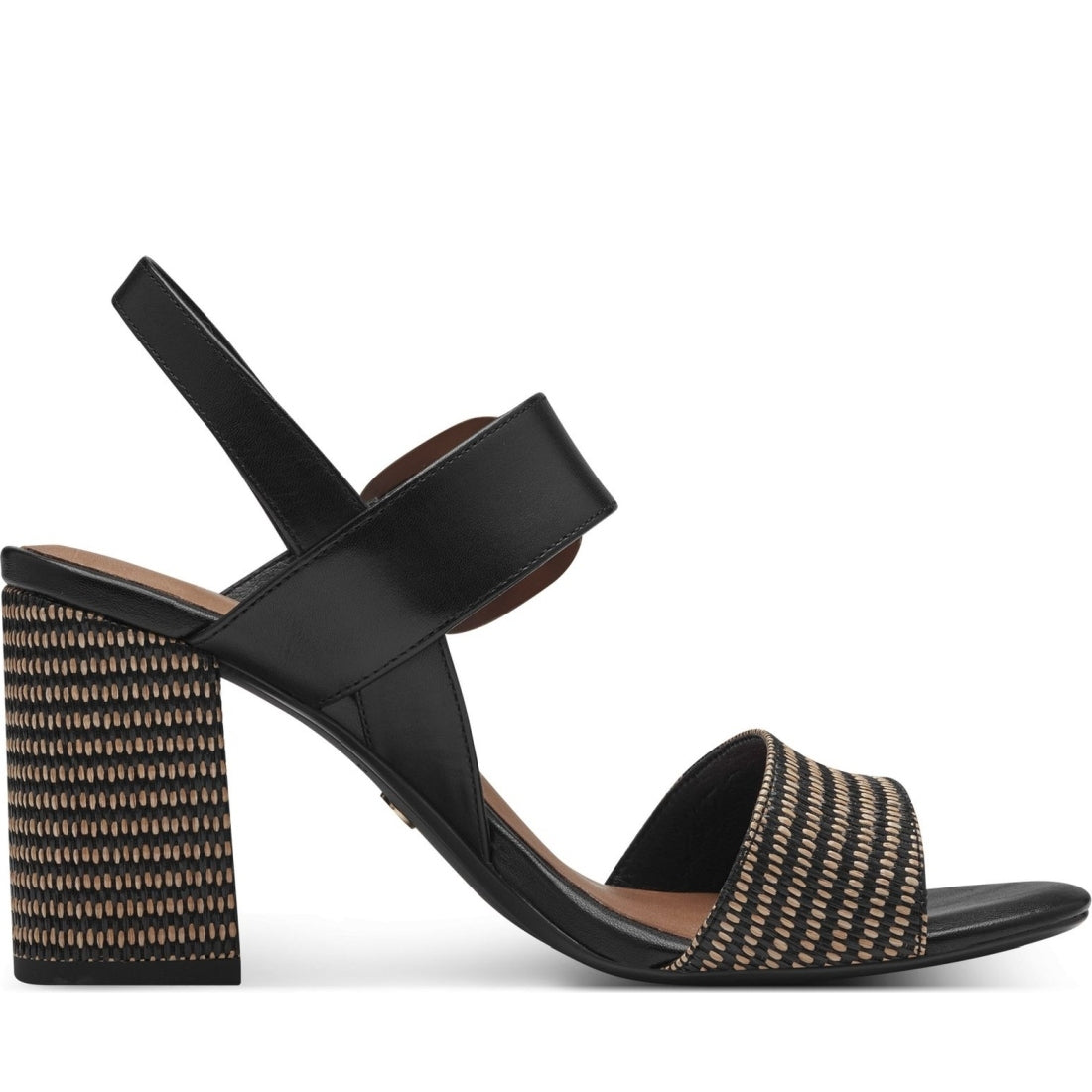 Tamaris womens black comb casual open sandals | Vilbury London