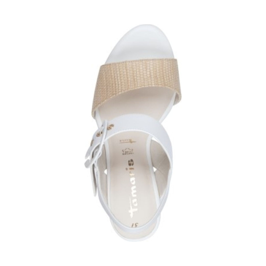 Tamaris womens white comb casual open sandals | Vilbury London