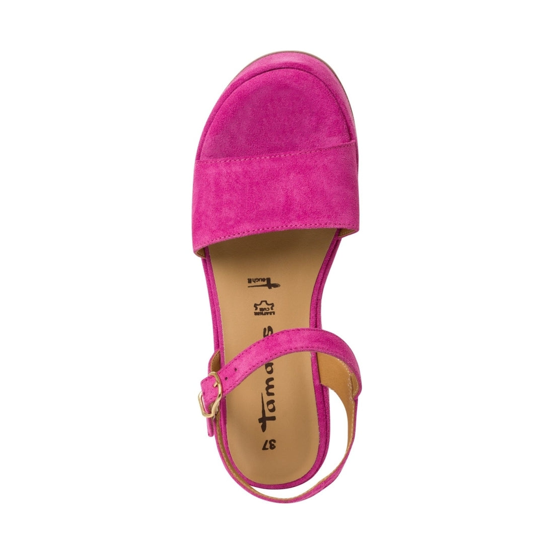 Tamaris womens pink suede casual open sandals | Vilbury London