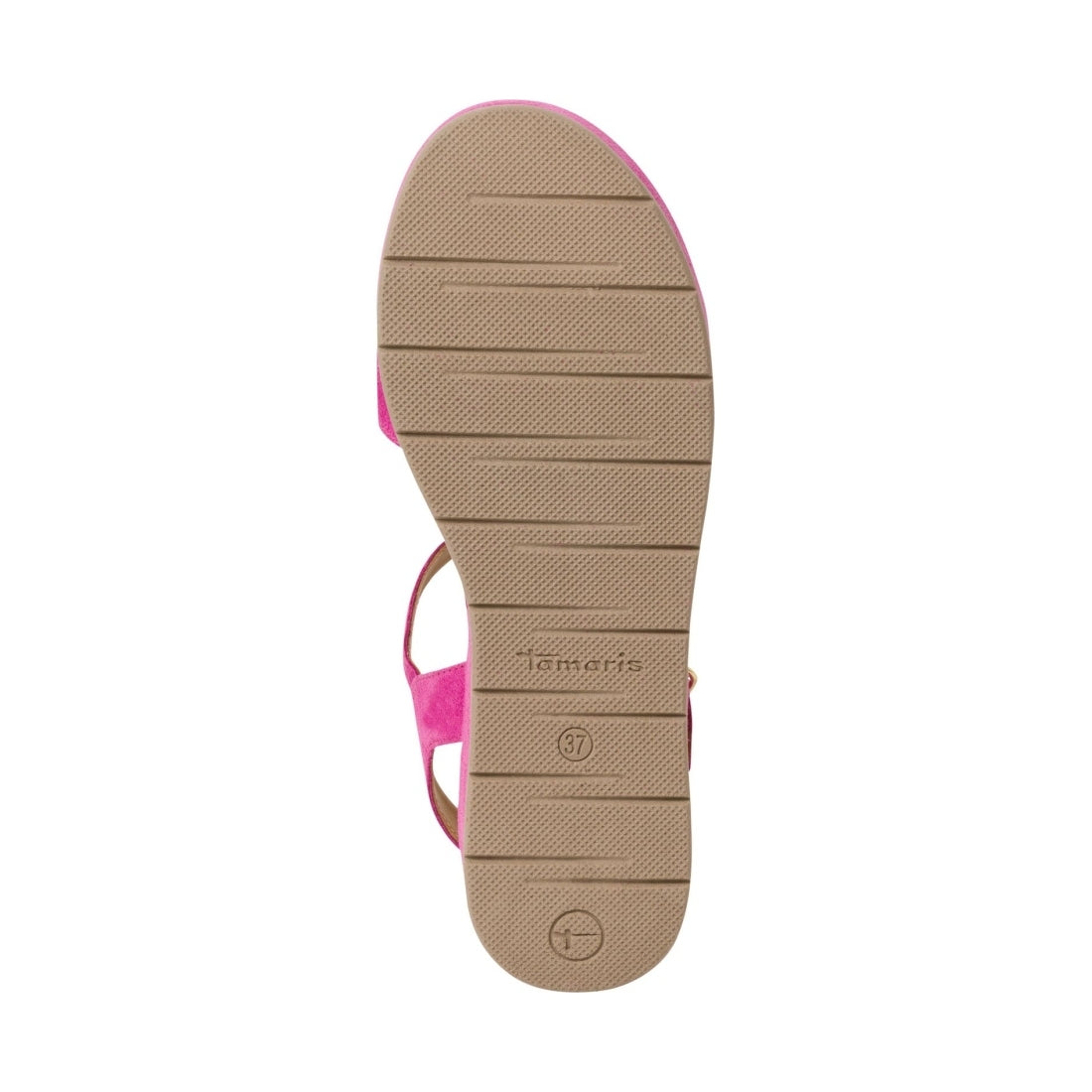 Tamaris womens pink suede casual open sandals | Vilbury London