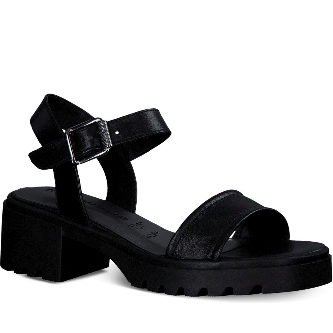 Tamaris womens black casual open sandals | Vilbury London