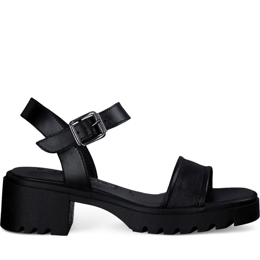 Tamaris womens black casual open sandals | Vilbury London