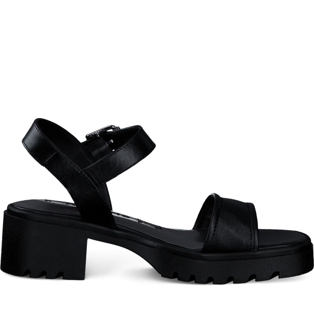 Tamaris womens black casual open sandals | Vilbury London