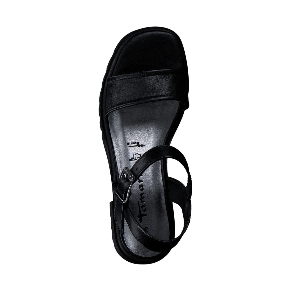 Tamaris womens black casual open sandals | Vilbury London