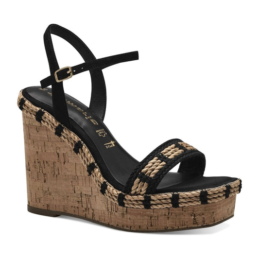 Tamaris womens black casual open sandals | Vilbury London