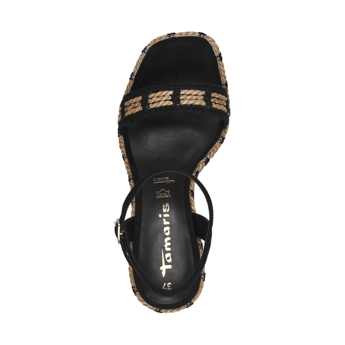 Tamaris womens black casual open sandals | Vilbury London