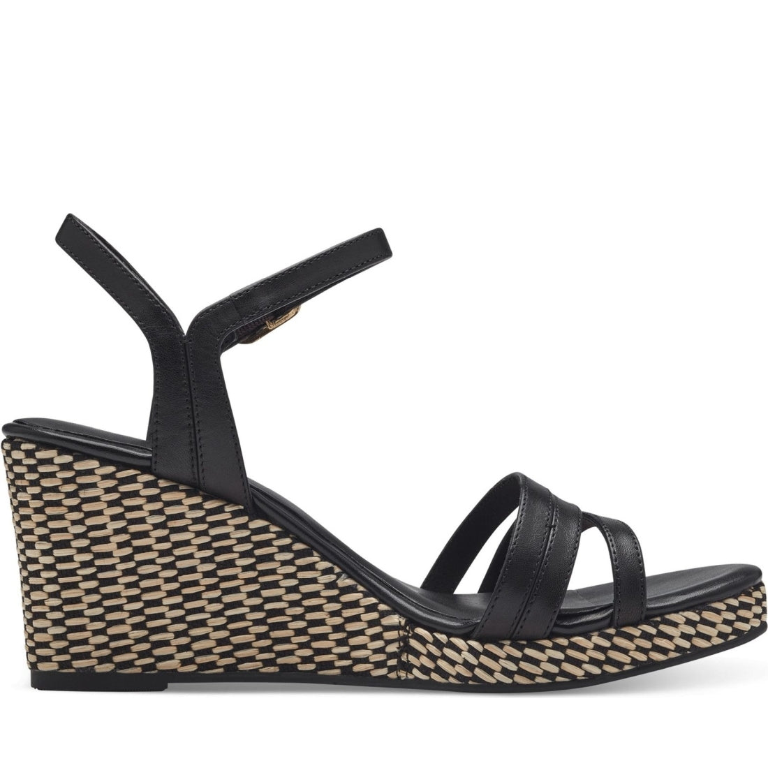 Tamaris womens black casual open sandals | Vilbury London