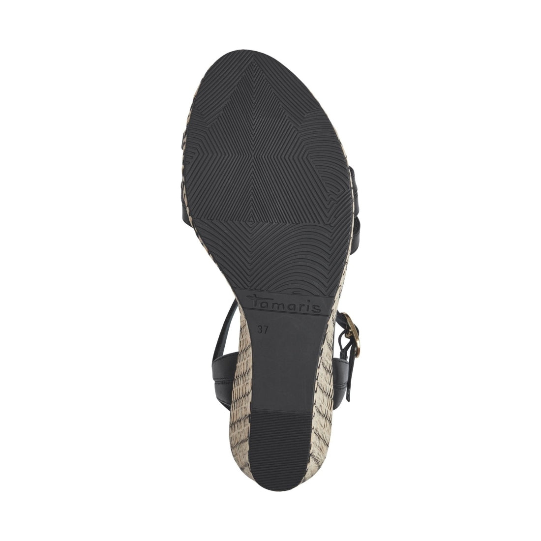 Tamaris womens black casual open sandals | Vilbury London