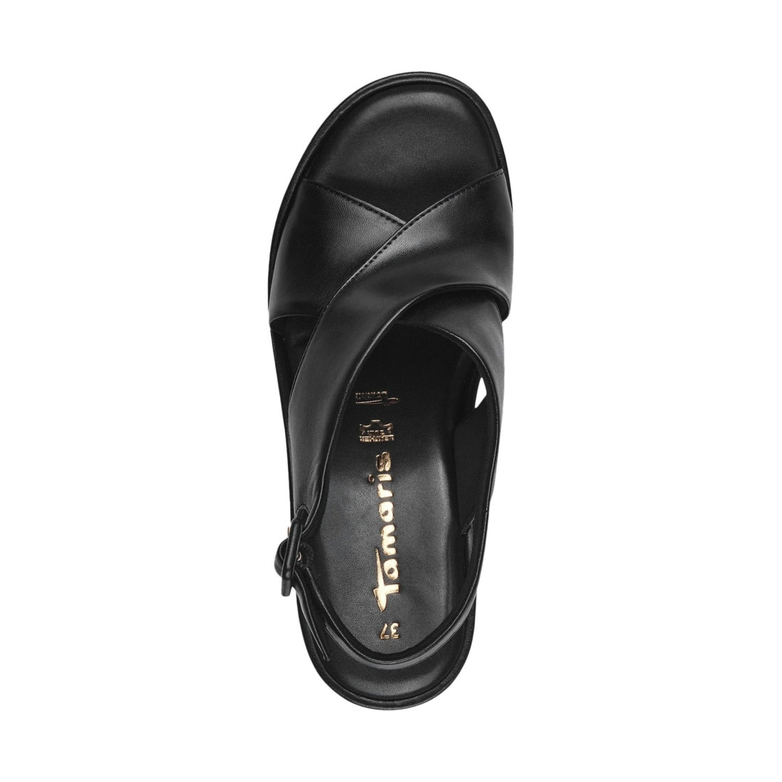 Tamaris womens black casual open sandals | Vilbury London