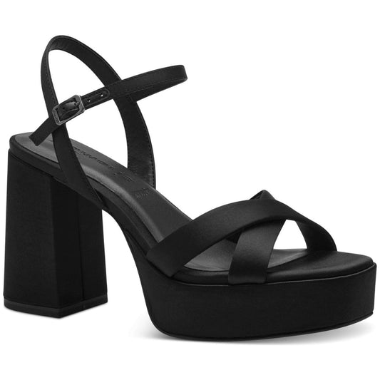 Tamaris womens black elegant open sandals | Vilbury London