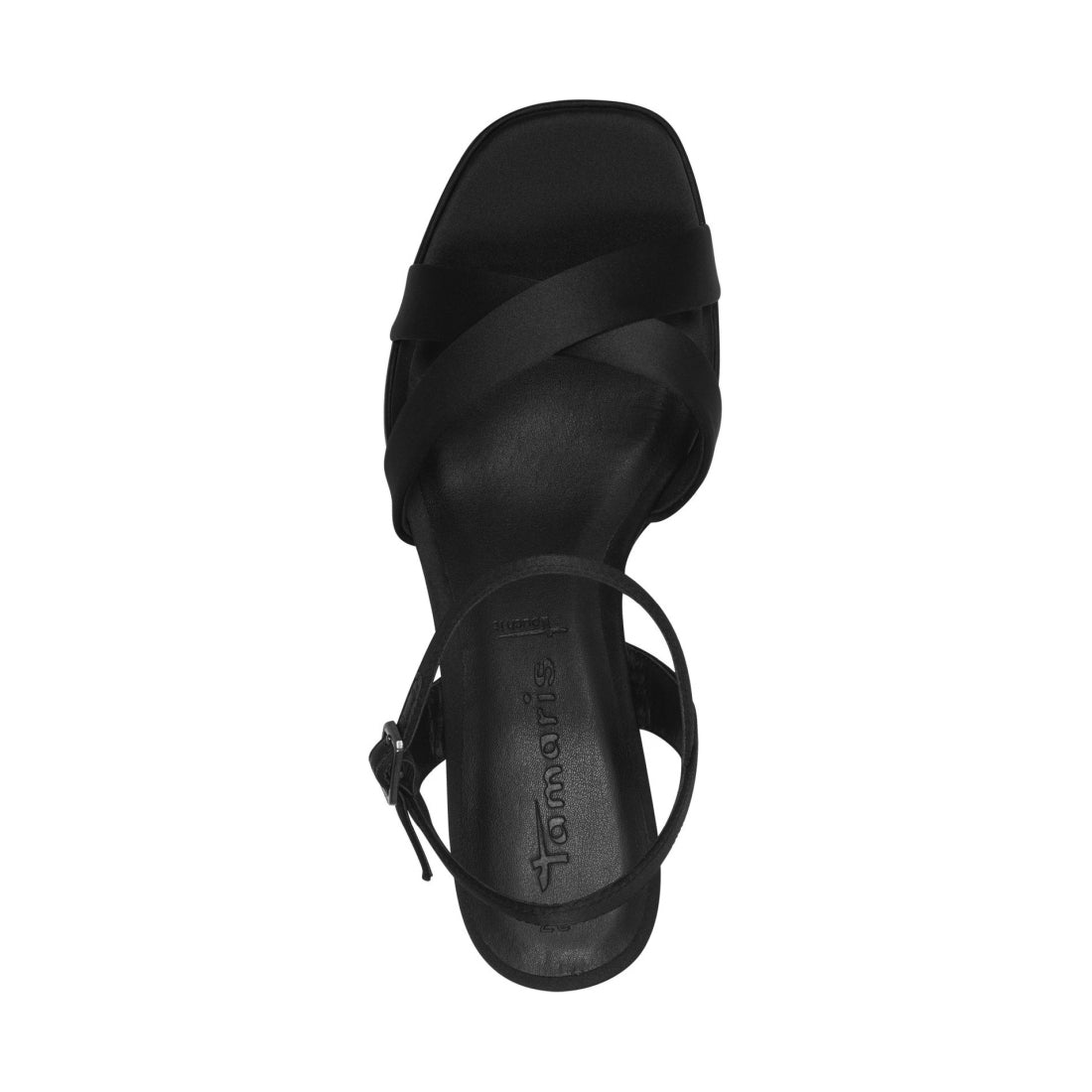 Tamaris womens black elegant open sandals | Vilbury London