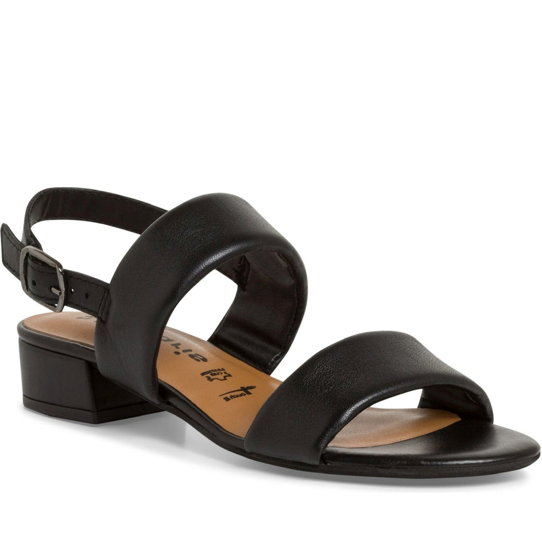 Tamaris womens black casual open sandals | Vilbury London