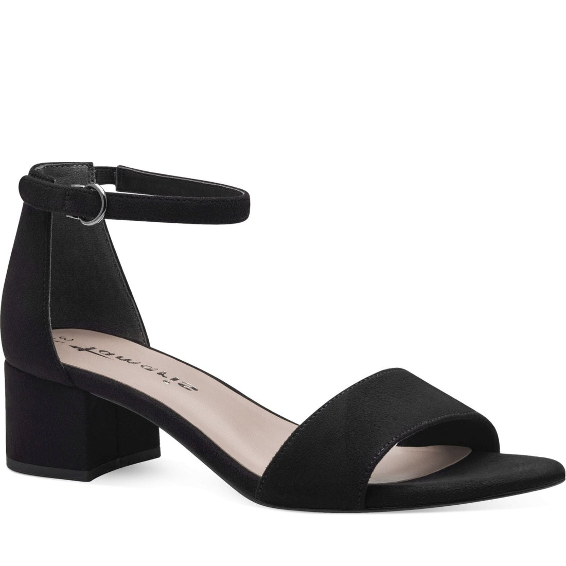 Tamaris womens black casual part-open sandals | Vilbury London