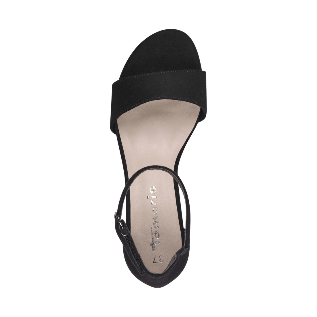 Tamaris womens black casual part-open sandals | Vilbury London