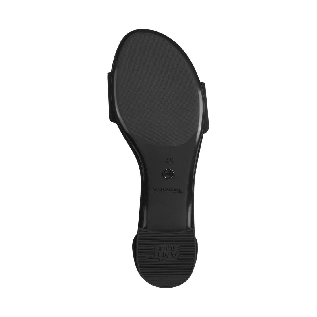 Tamaris womens black casual part-open sandals | Vilbury London