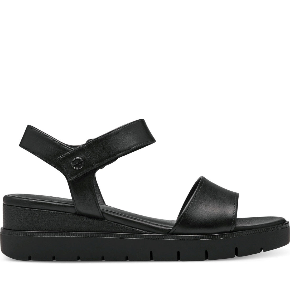 Tamaris womens black casual open sandals | Vilbury London