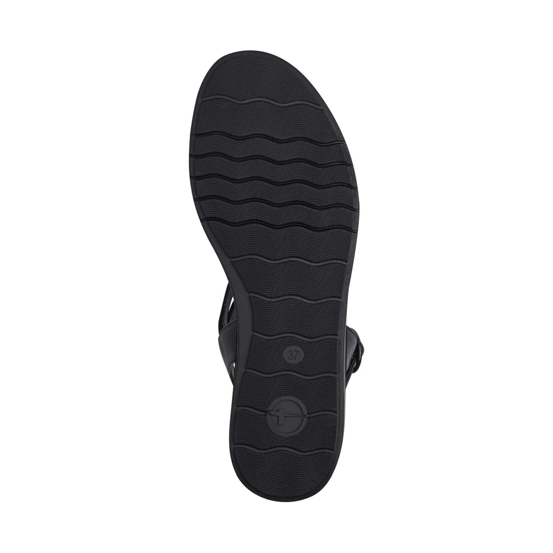 Tamaris womens black uni casual open sandals | Vilbury London