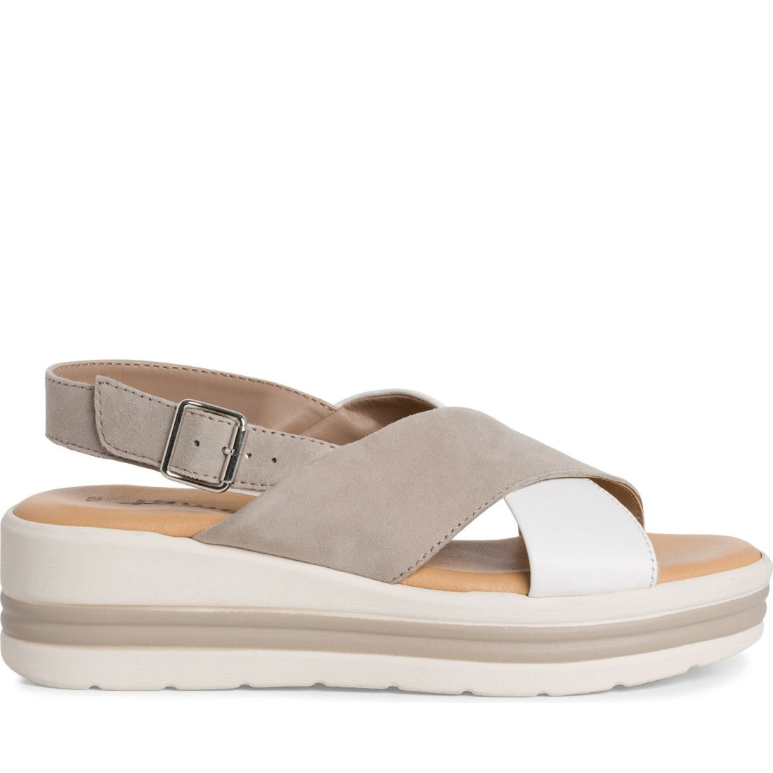 Tamaris womens taupe comb casual open sandals | Vilbury London