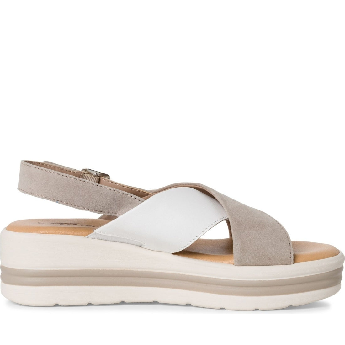 Tamaris womens taupe comb casual open sandals | Vilbury London