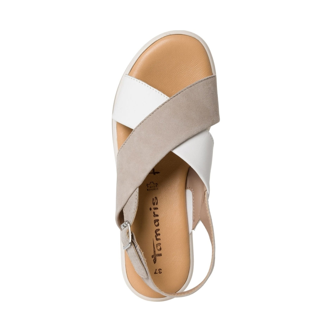 Tamaris womens taupe comb casual open sandals | Vilbury London