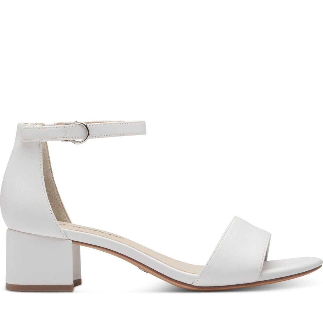 Tamaris womens white matt casual part-open sandals | Vilbury London