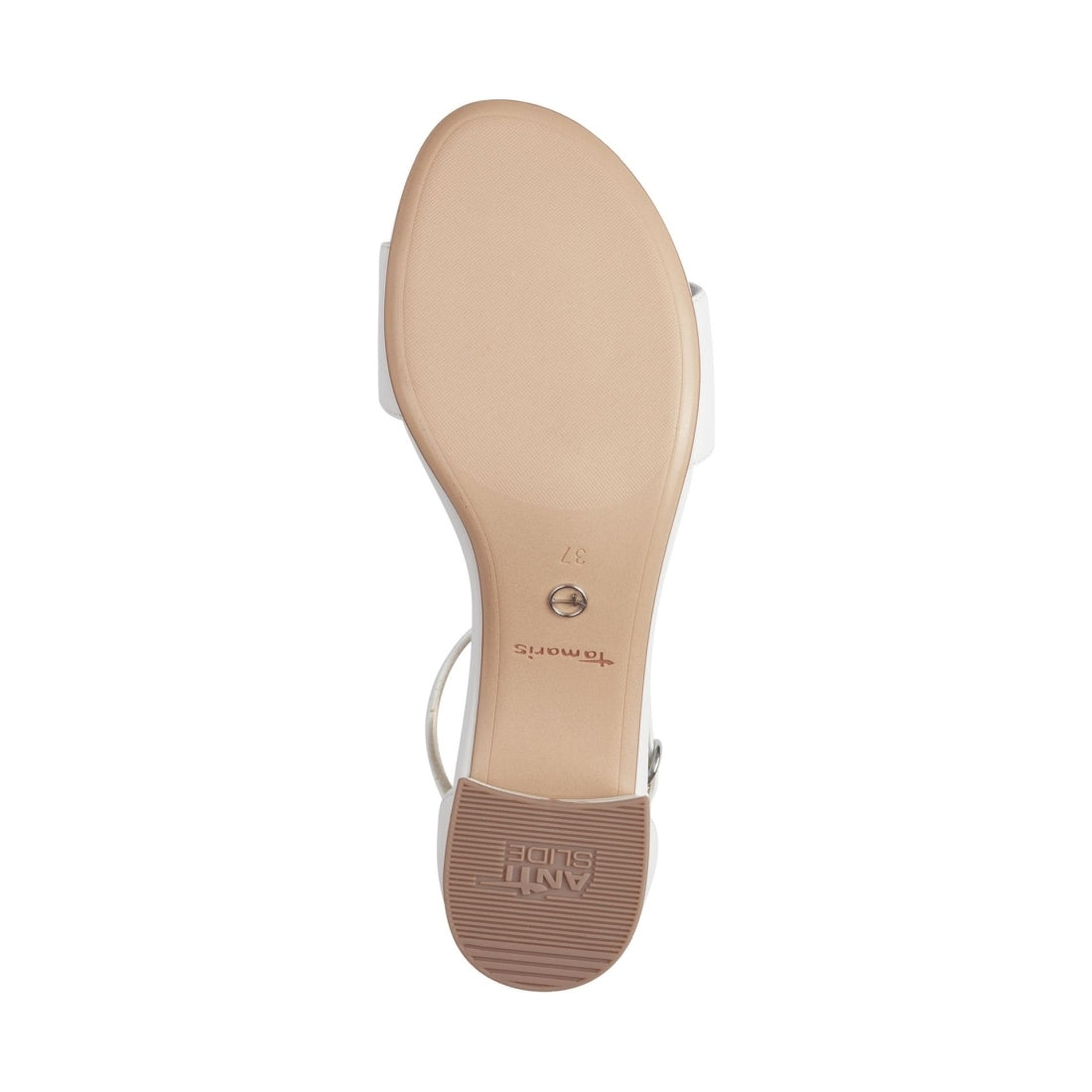 Tamaris womens white matt casual part-open sandals | Vilbury London