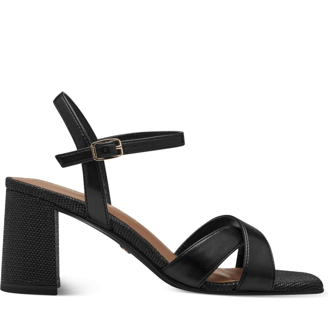 Tamaris womens black elegant open sandals | Vilbury London