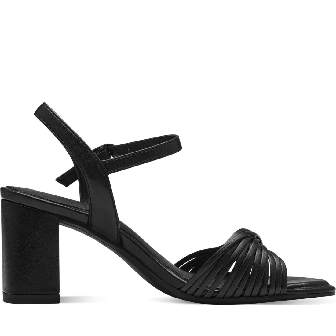 Tamaris womens black elegant open sandals | Vilbury London