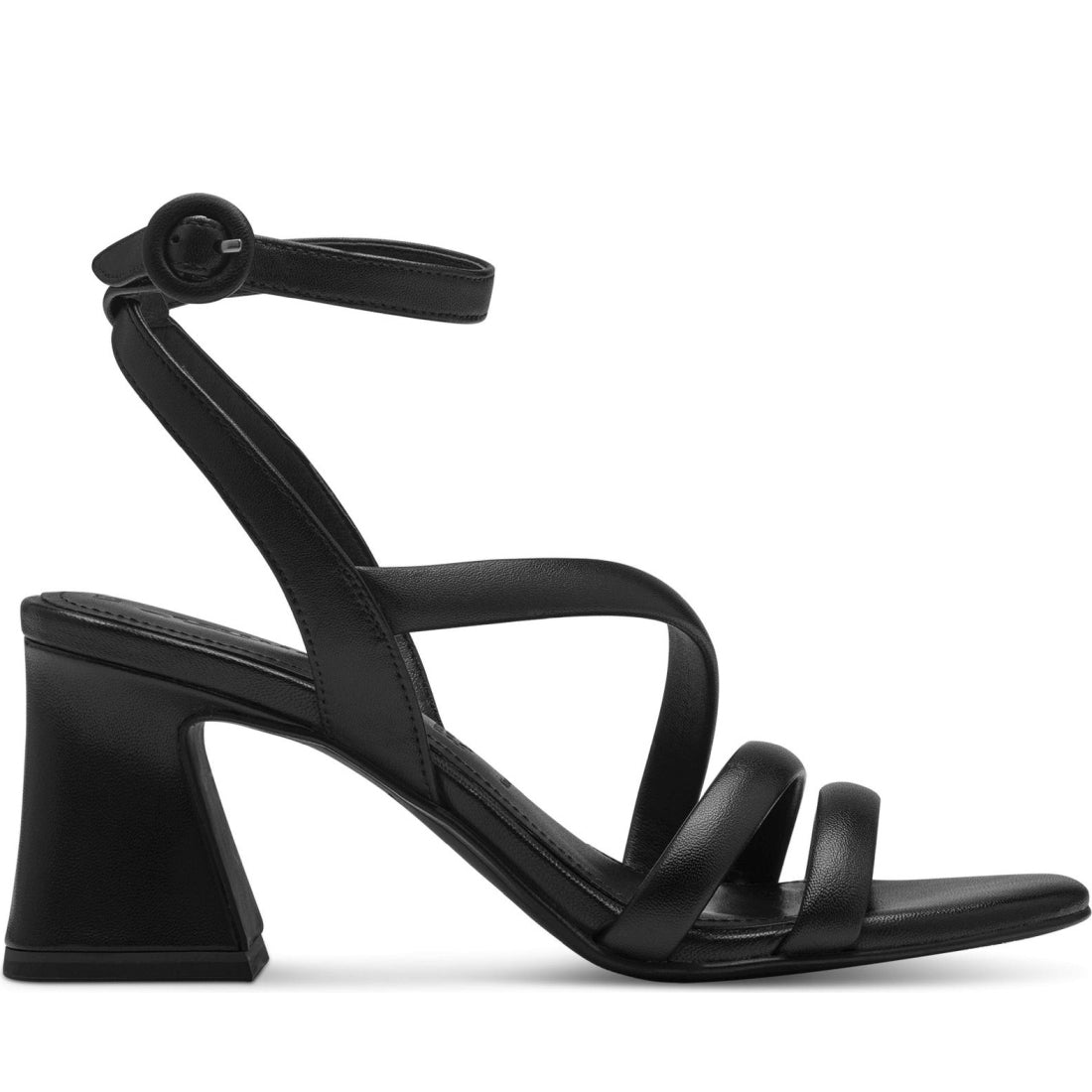 Tamaris womens black elegant open sandals | Vilbury London