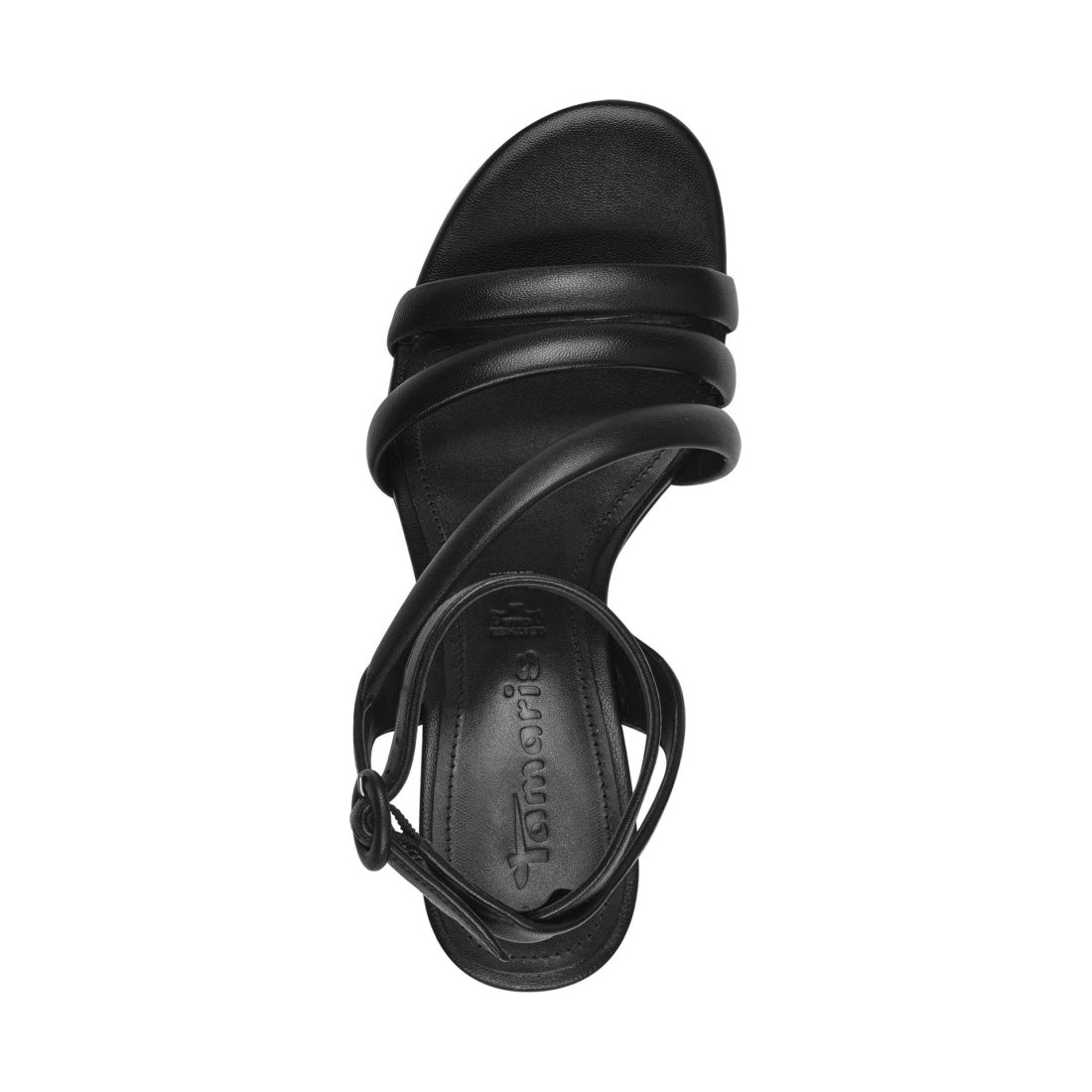 Tamaris womens black elegant open sandals | Vilbury London