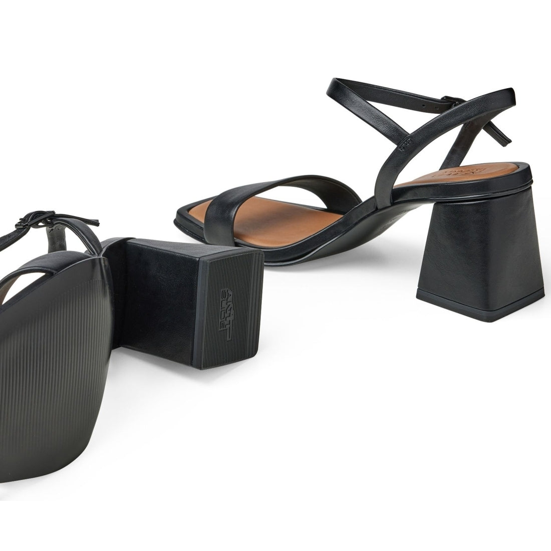 Tamaris womens black elegant open sandals | Vilbury London