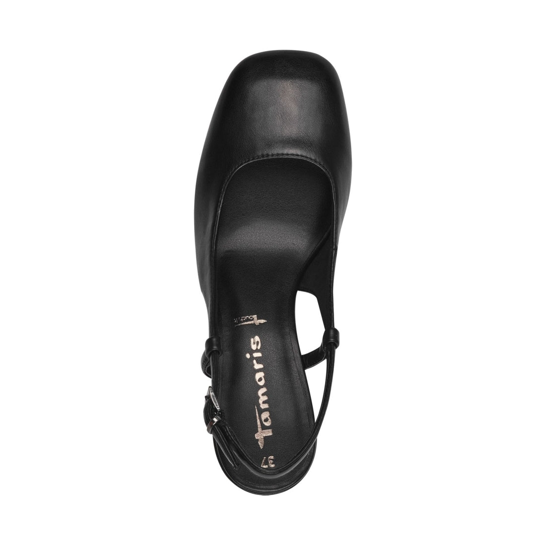 Tamaris womens black elegant part-open sandals | Vilbury London