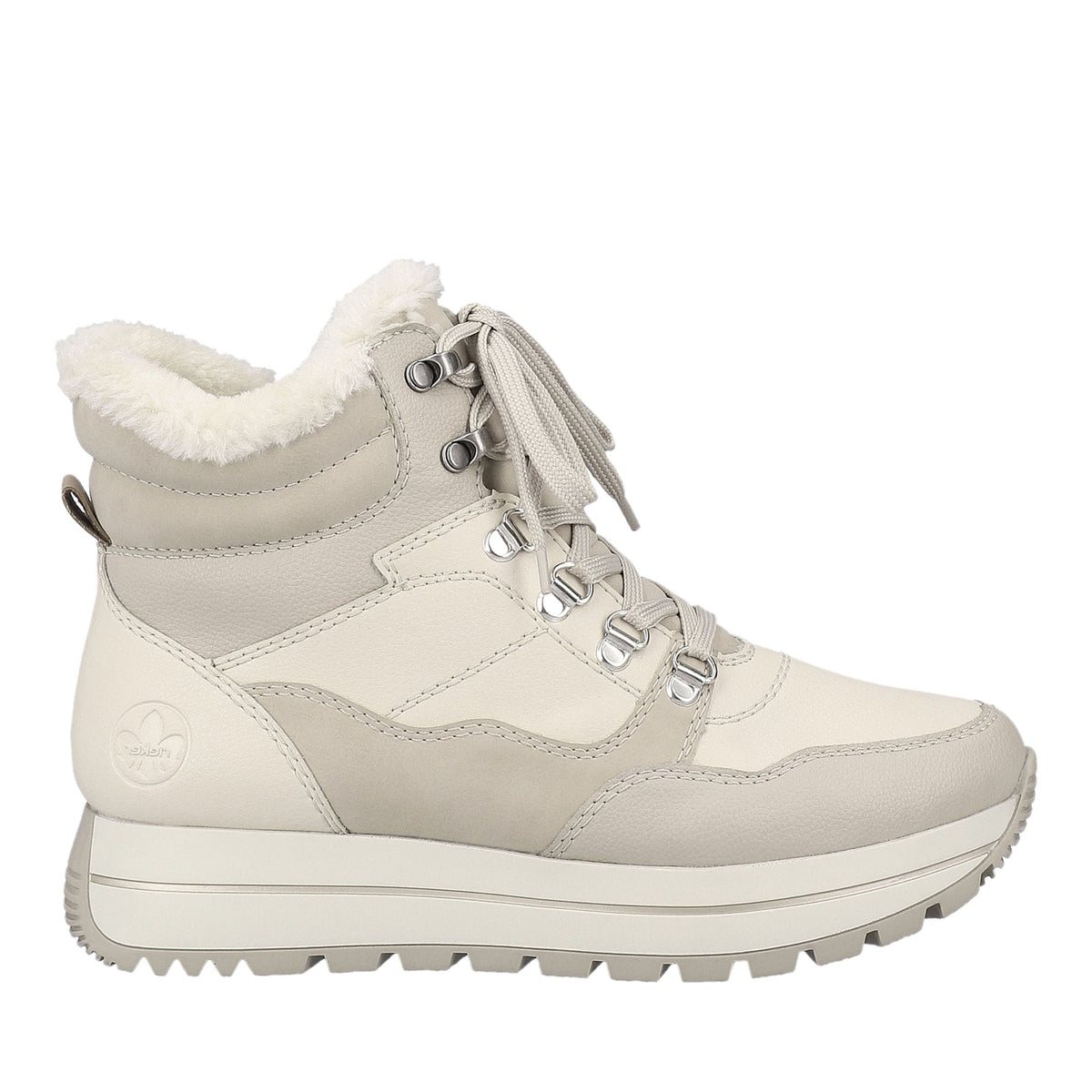Women's Beige Mid Height Ankle Boots